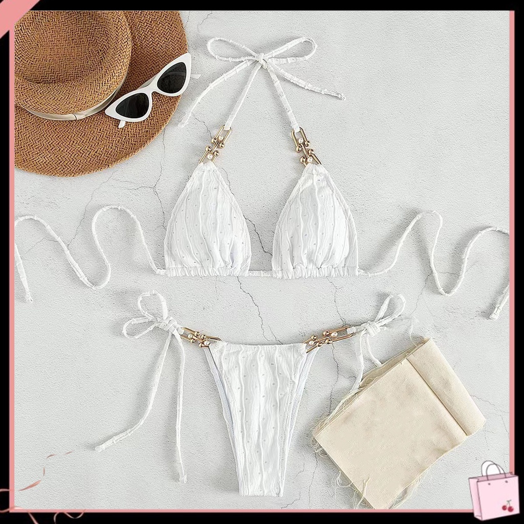 Bộ Đồ Bơi 2 Mảnh Màu Sắc Đơn Giản Thời Trang Quyến Rũ Cho Nữ