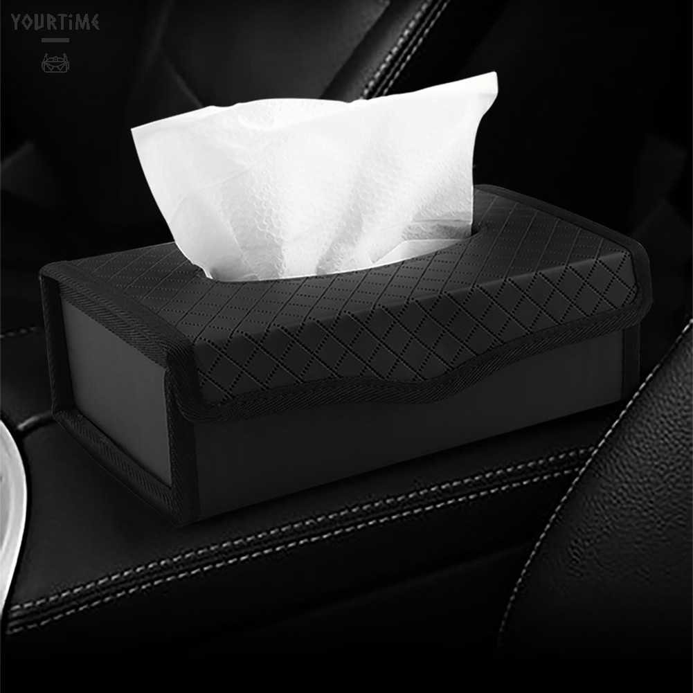 Hộp Đựng Khăn Giấy Bằng Da PU Cỡ Lớn Có Thể Gấp Gọn Tiện Dụng Cho Xe Hơi