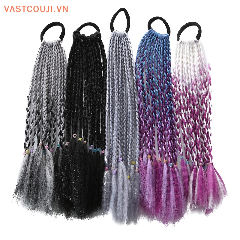 Vastji Bộ Tóc Giả Thắt Bím Đuôi Ngựa Ngắn Ba Sợi Cho Trẻ Em VN