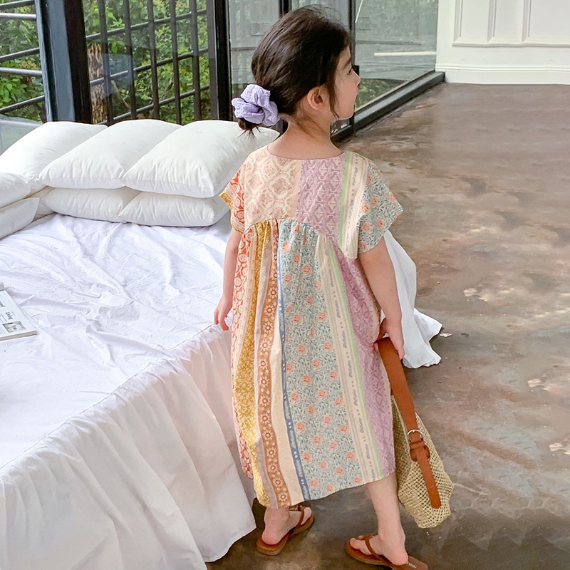 Đầm Thời Trang Mùa Hè Màu Sắc Xinh Xắn Dành Cho Bé Gái 2-7 Tuổi