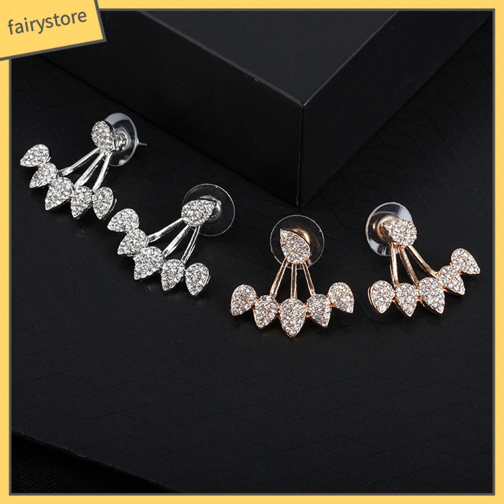 1 Đôi Bông Tai Hình Giọt Nước Đính Đá Thời Trang Dành Cho Nữ