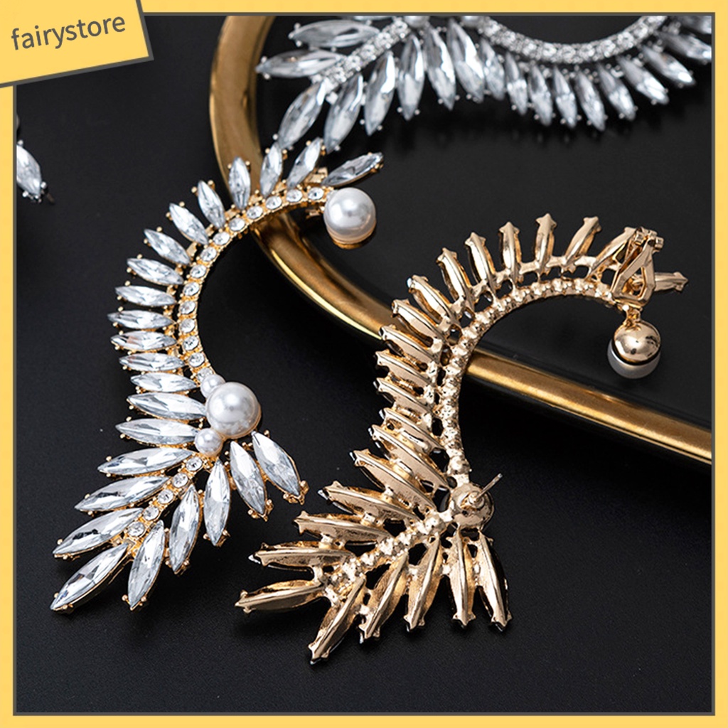 1 Khuyên Kẹp Vành Tai Đính Đá Ngọc Trai Giả Thời Trang