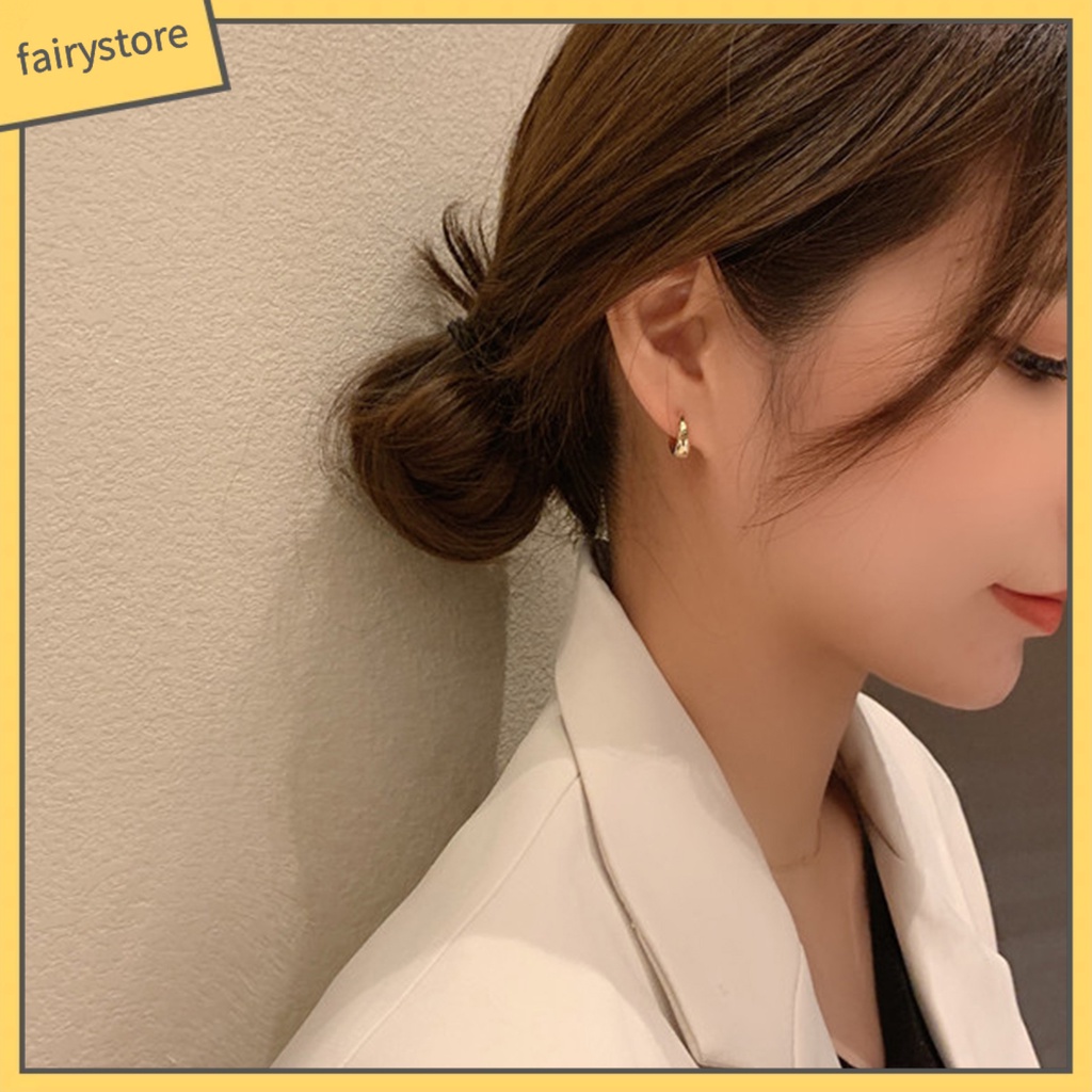 1 Đôi Bông Tai Hình Giọt Nước Dày Mạ Điện Thời Trang Cá Tính