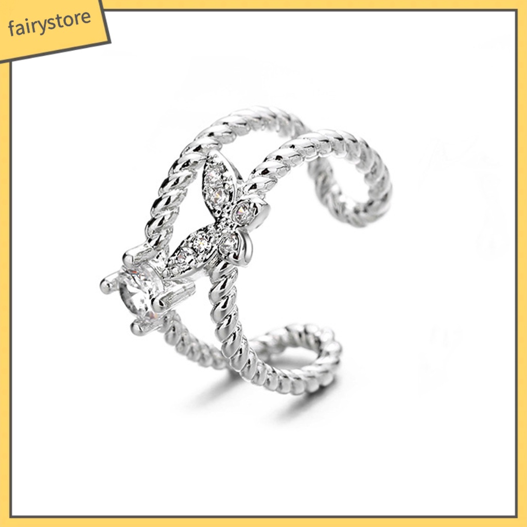 1 Khuyên Kẹp Vành Tai Hình Bướm Lấp Lánh Thời Trang Cho Nữ