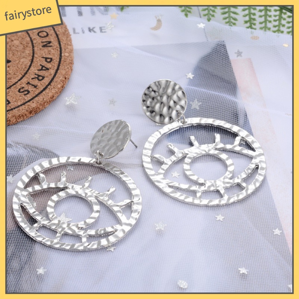 Bông Tai Hình Đôi Mắt Thiết Kế Đục Lỗ Thời Trang Cho Nữ