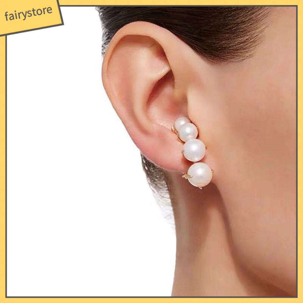 1 Đôi Bông Tai Ngọc Trai Giả Sang Trọng Cho Nữ