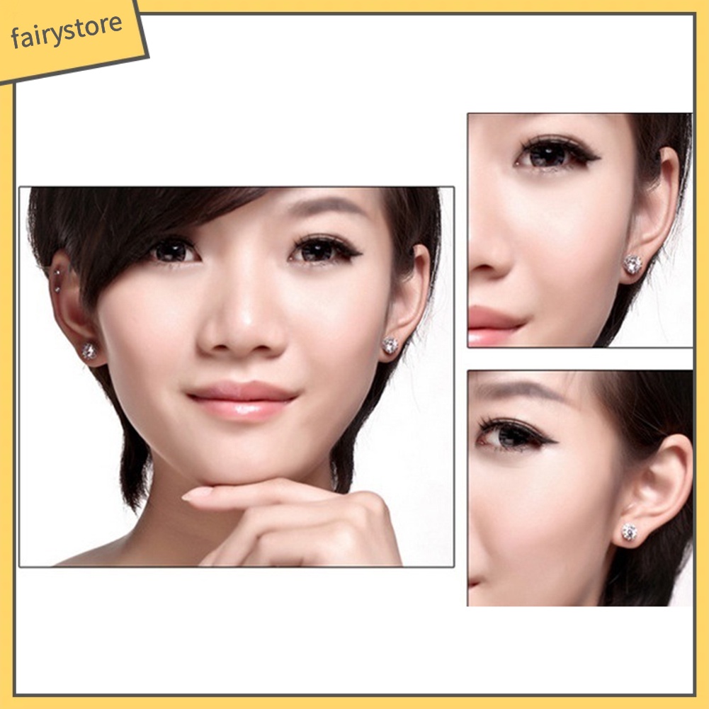 Bông Tai Hình Tròn Khắc Họa Tiết Đính Đá Zircon Thời Trang Cho Nữ