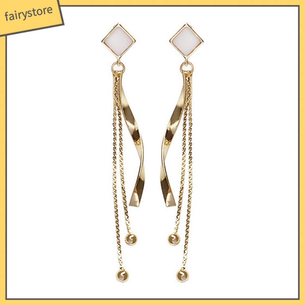 1 Đôi Bông Tai Dáng Dài Đính Đá Lấp Lánh Thời Trang Cao Cấp Cho Nữ