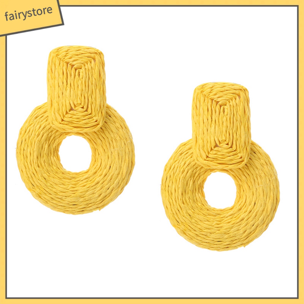 1 Đôi Bông Tai Tròn Nhiều Màu Sắc Phù Hợp Đi Biển Dành Cho Nữ