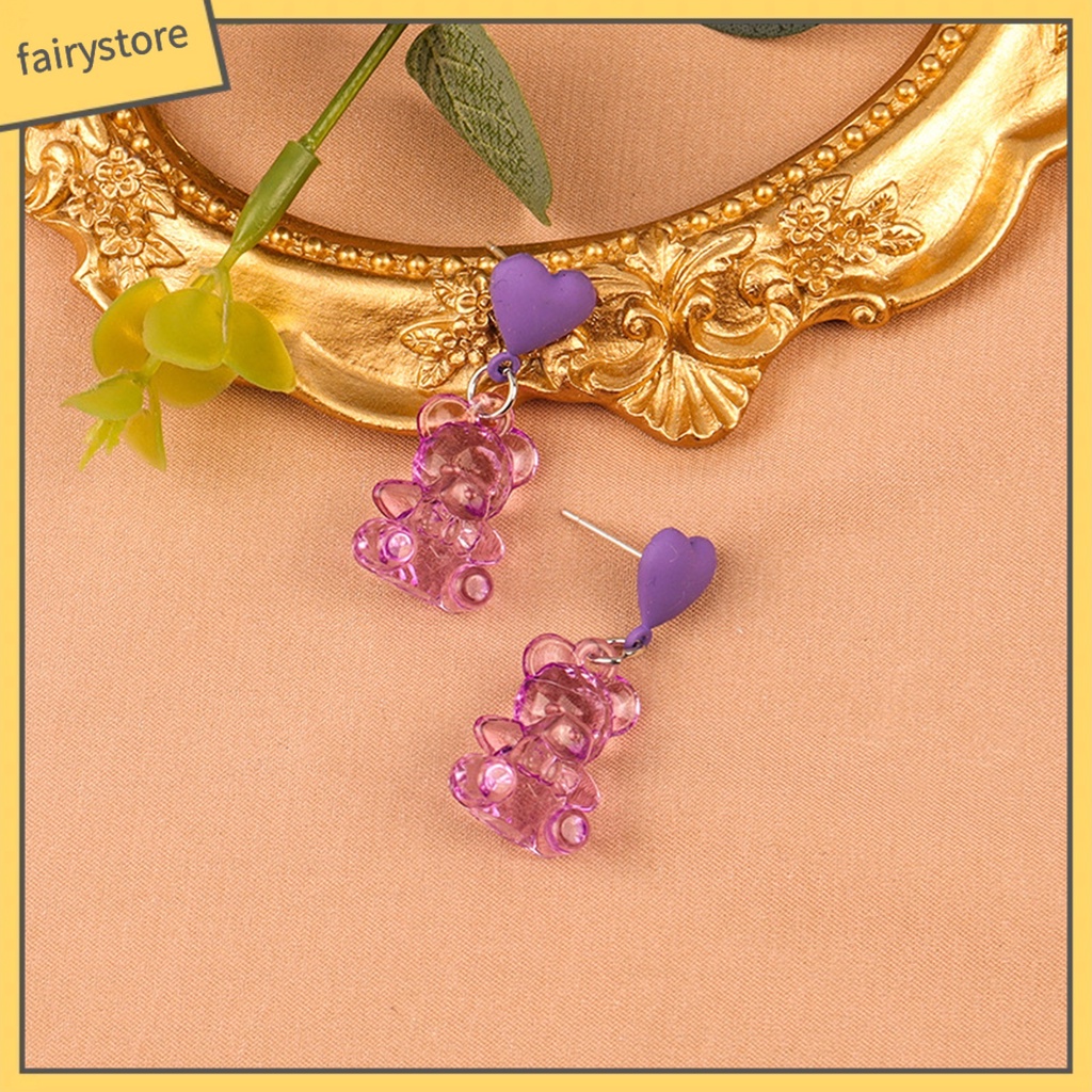 1 Đôi Bông Tai Hình Gấu Hoạt Hình Dễ Thương