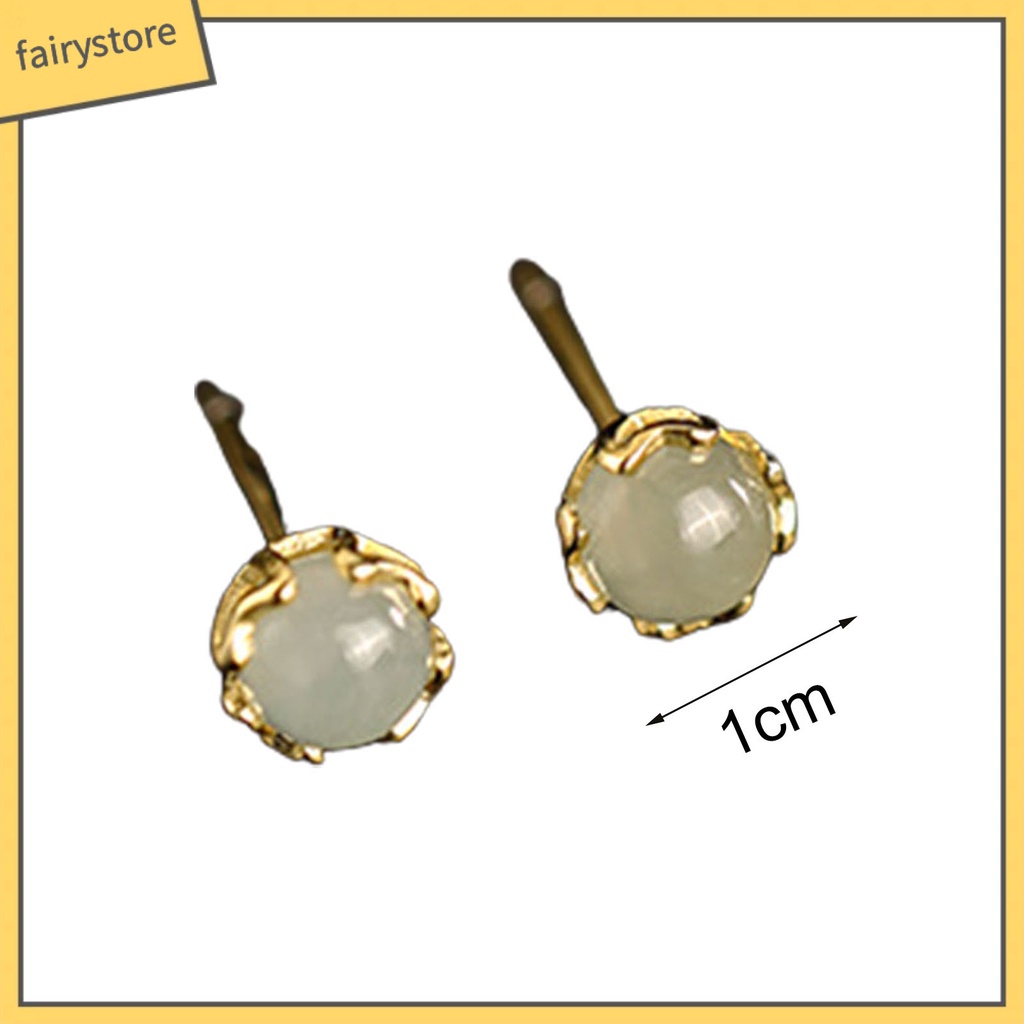 1 Đôi Bông Tai Ngọc Bích Giả Thời Trang Cho Nữ