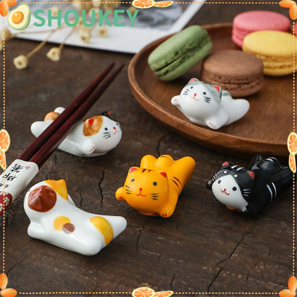 Giá Đỡ Đũa Bằng Gốm Hình Mèo Phong Cách Nhật Bản