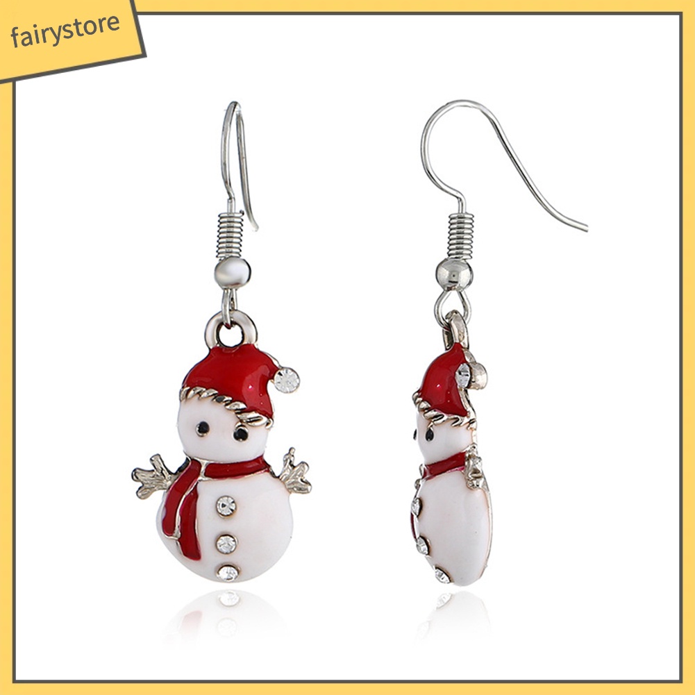 Bông Tai Dáng Dài Hình Người Tuyết Dễ Thương Cho Nữ