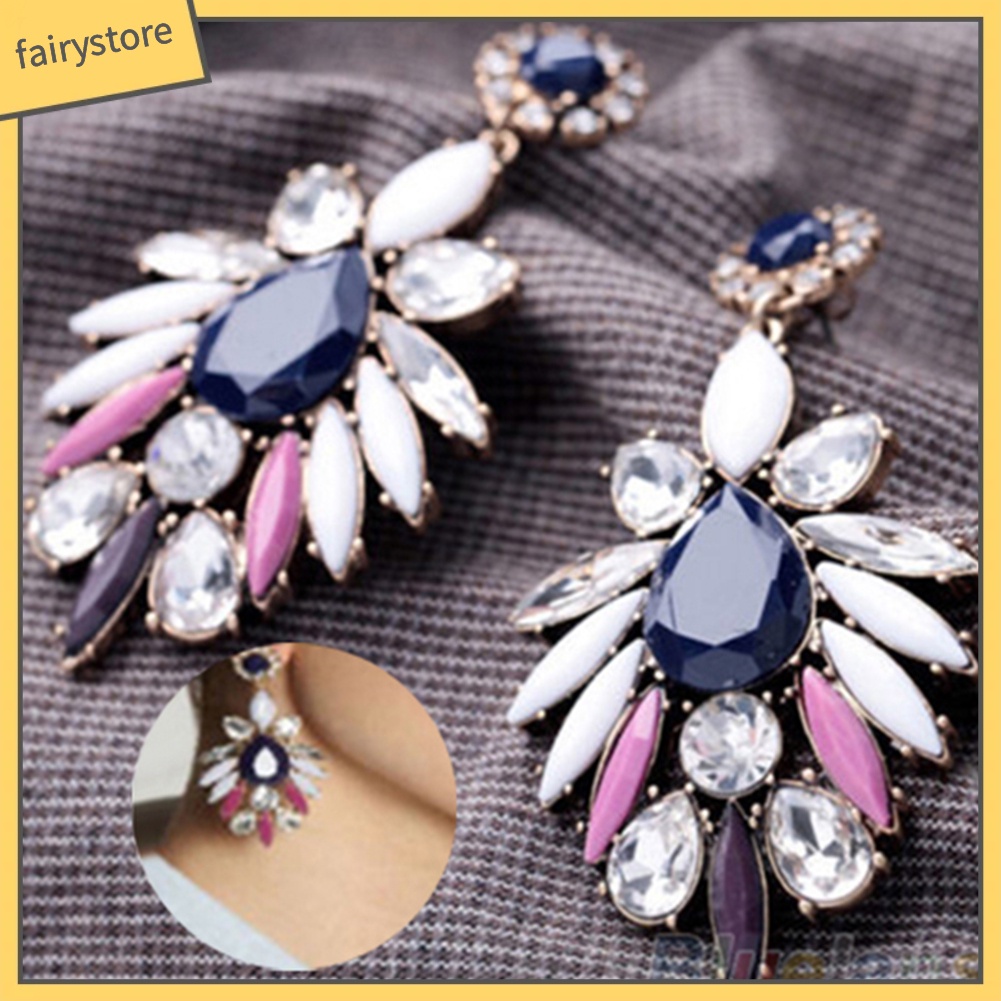 Khuyên Tai Đính Đá Lấp Lánh Thời Trang Cho Nữ