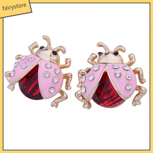 Bông Tai Hình Bọ Rùa Đính Đá Dễ Thương Cho Nữ