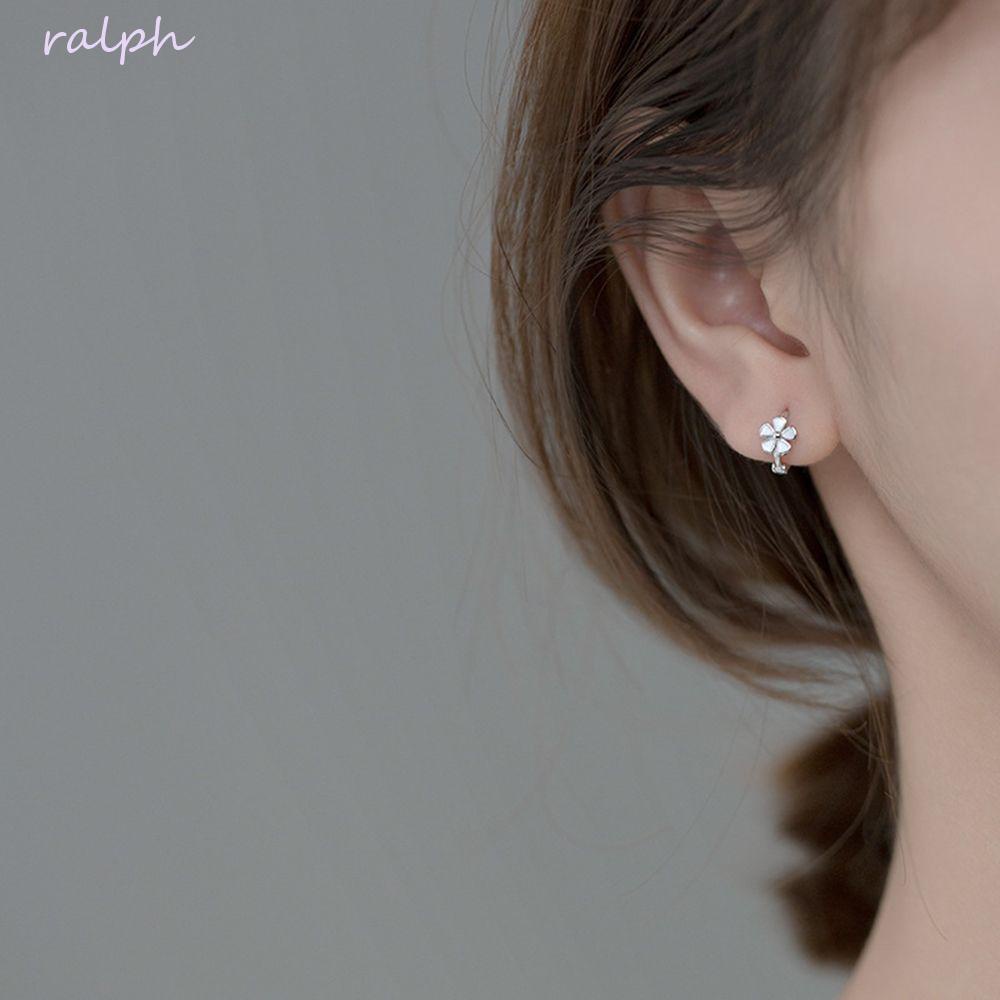 Bông Tai Khóa Hình Hoa Đơn Giản Xinh Xắn Cho Nữ|Khuyên Tai Dạng Vòng Hình Học Màu Sắc Thời Trang