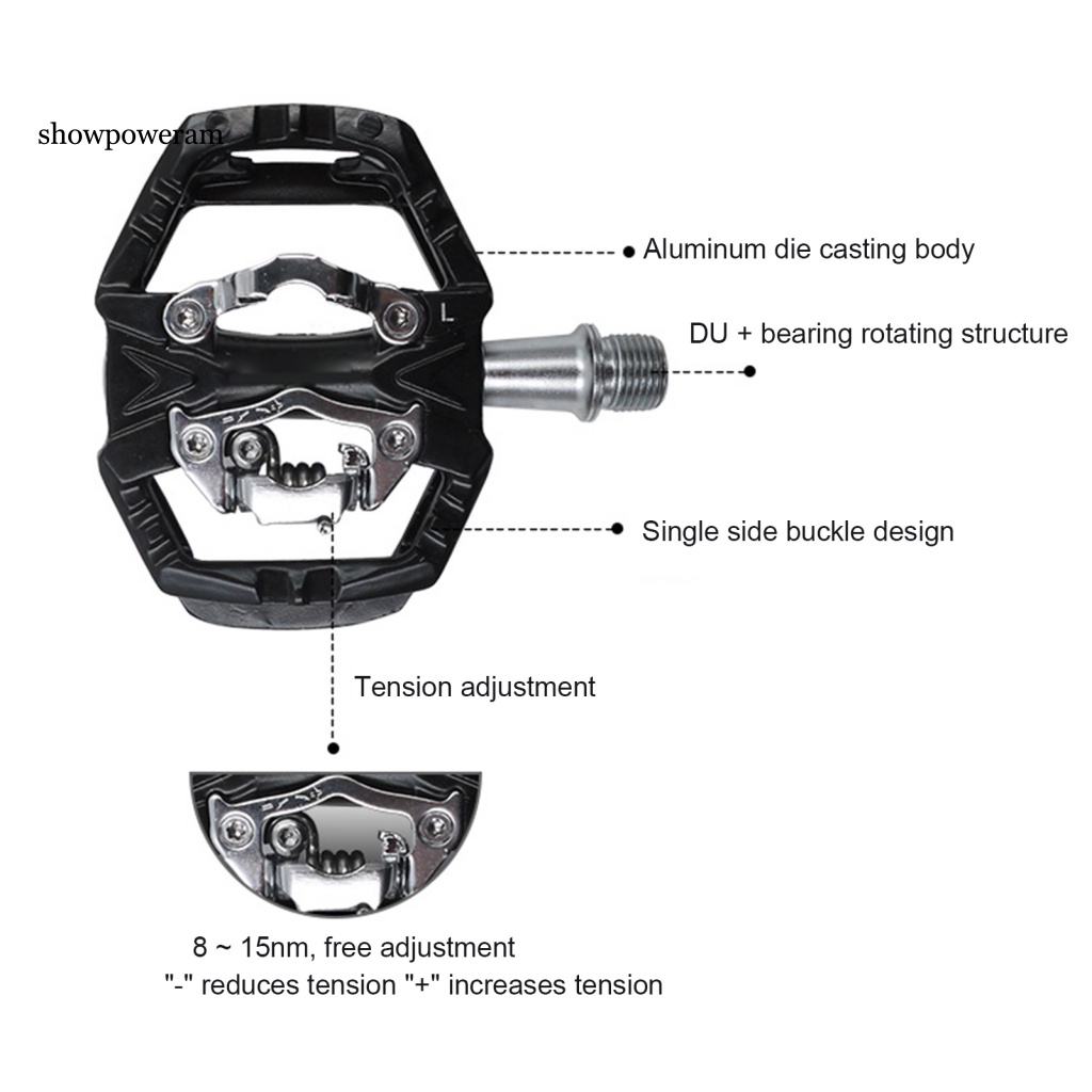 Set 2 Bàn Đạp Tự Khóa Chuyên Dụng Cho Xe Đạp Leo Núi SPD ZP-109S