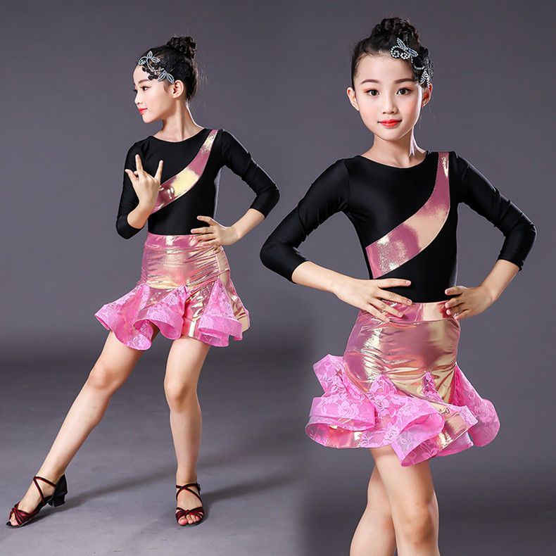 Đầm Khiêu Vũ Latin Không Tay Thời Trang Thu Đông Dành Cho Bé Gái