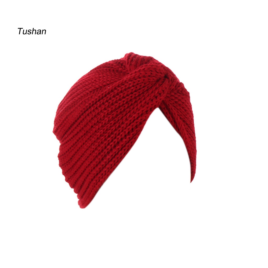 Mũ Turban Dệt Kim Màu Trơn Co Giãn Thoải Mái Phong Cách Bohemian Dành Cho Nữ