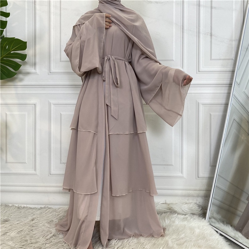 Đầm Abaya 3 Lớp Thời Trang Cho Phụ Nữ Hồi Giáo
