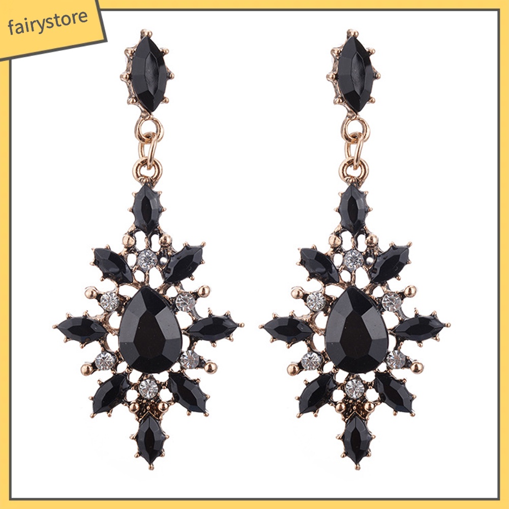 Bông Tai Hình Giọt Nước Đính Đá Lấp Lánh Dành Cho Nữ