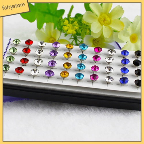 Set 20 Đôi Bông Tai Tròn Đính Đá Nhiều Màu Sắc Phong Cách Gothic Dành Cho Nữ