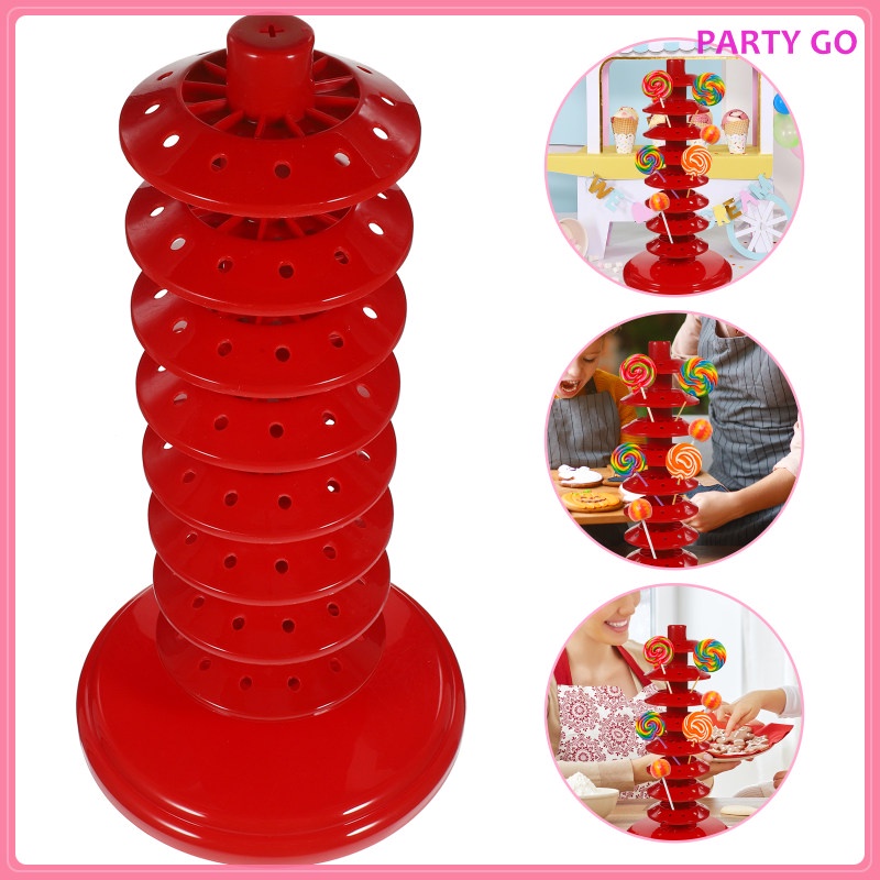 Giá Đỡ Trưng Bày Nhẫn / Kẹo Mút Bằng Nhựa Pp Màu Đỏ 27X14X14CM Ulran.Vn Tiện Dụng