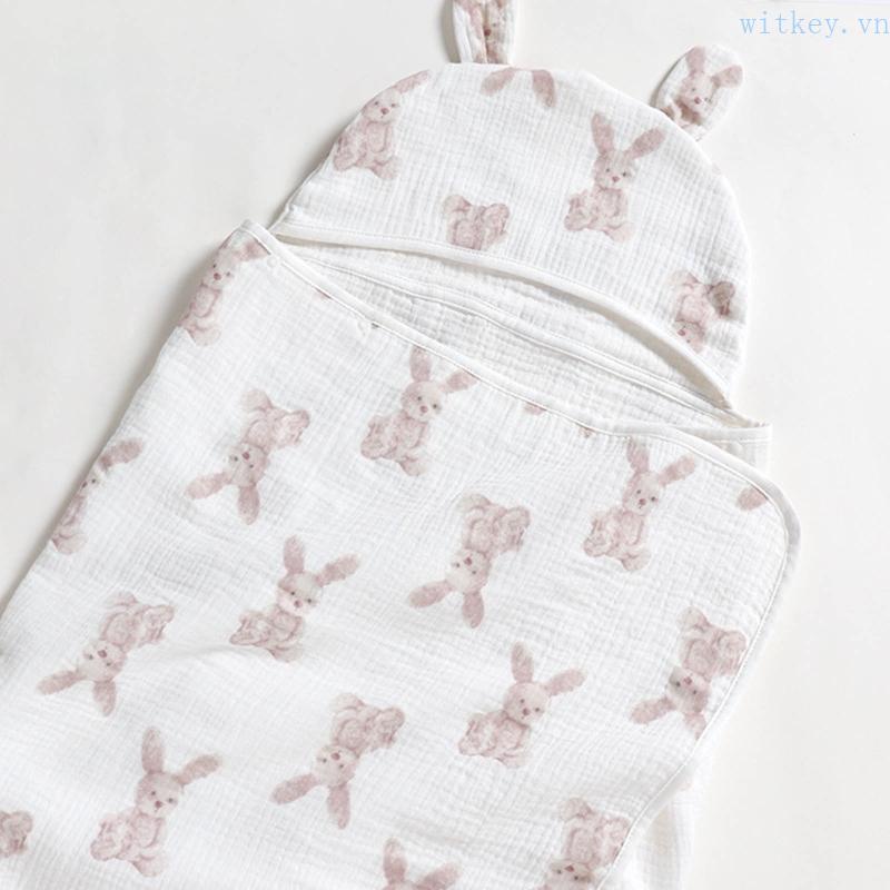 Chăn Quấn Em Bé Bằng Cotton Mềm Mại In Họa Tiết Hoạt Hình Dễ Thương