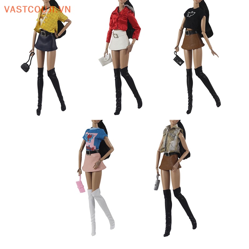 Set 4 Chân Váy + Túi Xách Xinh Xắn Cho Búp Bê 30cm Tỉ Lệ 1 / 6