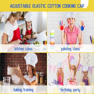 Mũ Đầu Bếp Co Giãn Màu Trắng Cho Bé