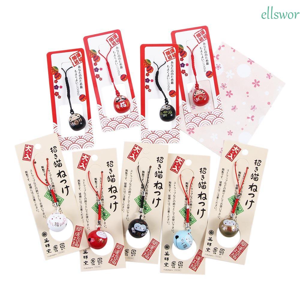 Elsworth Mặt Dây Treo Trang Trí Túi Xách / Điện Thoại May Mắn Nhật Bản Daruma Thủ Công