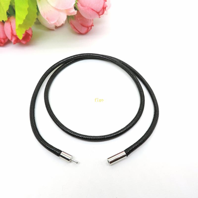 Set 10 Dây Da Màu Đen 2mm 16-21 Móc Khóa Làm Trang Sức DIY