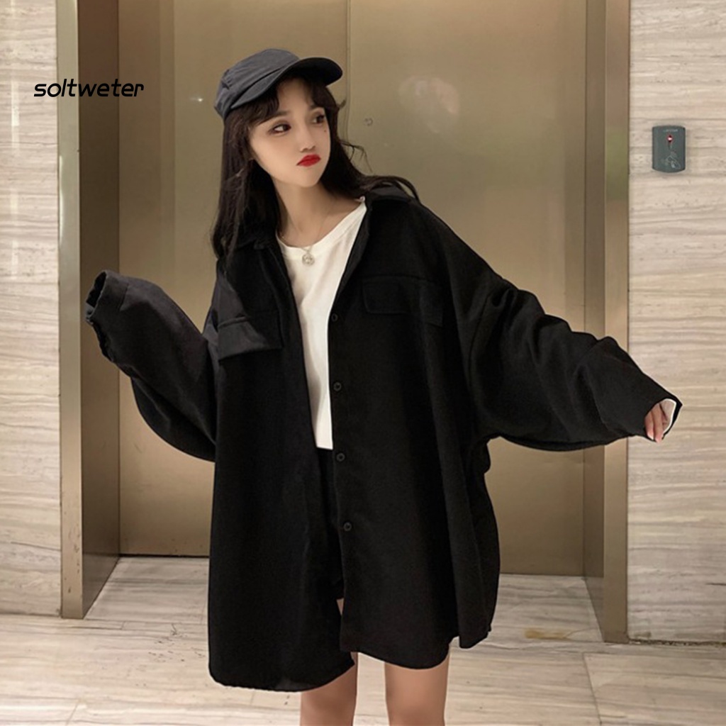 Áo Sơ Mi Tay Dài Có Túi Màu Sắc Thời Trang Xuân Thu