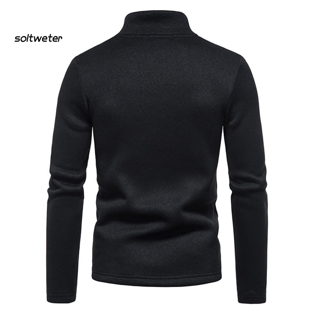 Áo Hoodie Cổ Đứng Màu Trơn Dáng Ôm Mặc Hàng Ngày Cho Nam