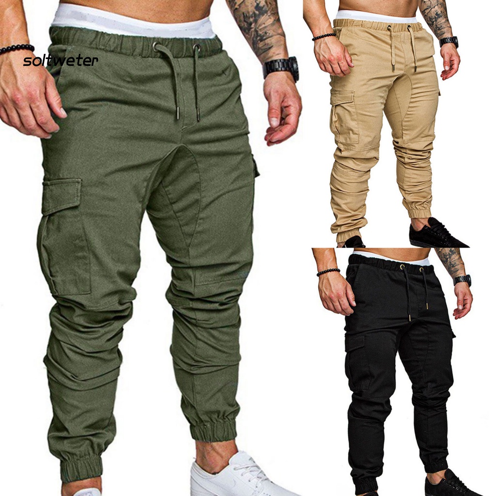 Quần Dài Dây Rút Thoáng Khí Màu Sắc Đơn Giản Thời Trang