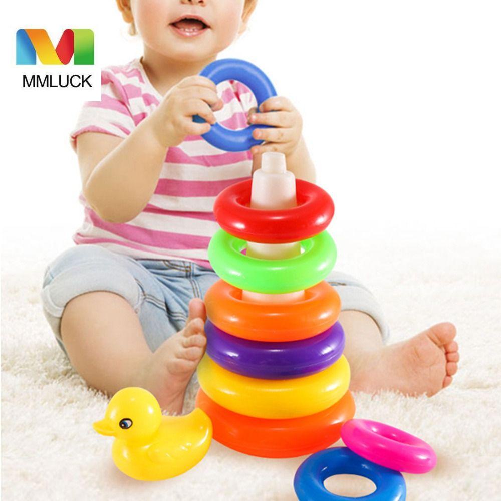 Đồ Chơi Tháp Xếp Chồng Vòng Bằng Nhựa Mềm Hình Chú Vịt Vàng Vui Nhộn Dùng Làm Quà Tặng Cho Bé