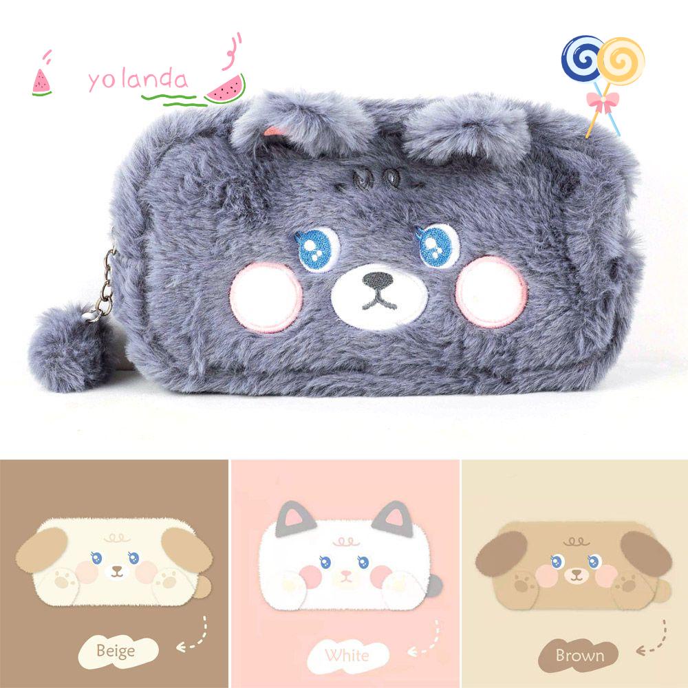 Túi Đựng Bút / Mỹ Phẩm Kiểu Hoạt Hình Nhồi Bông Dễ Thương