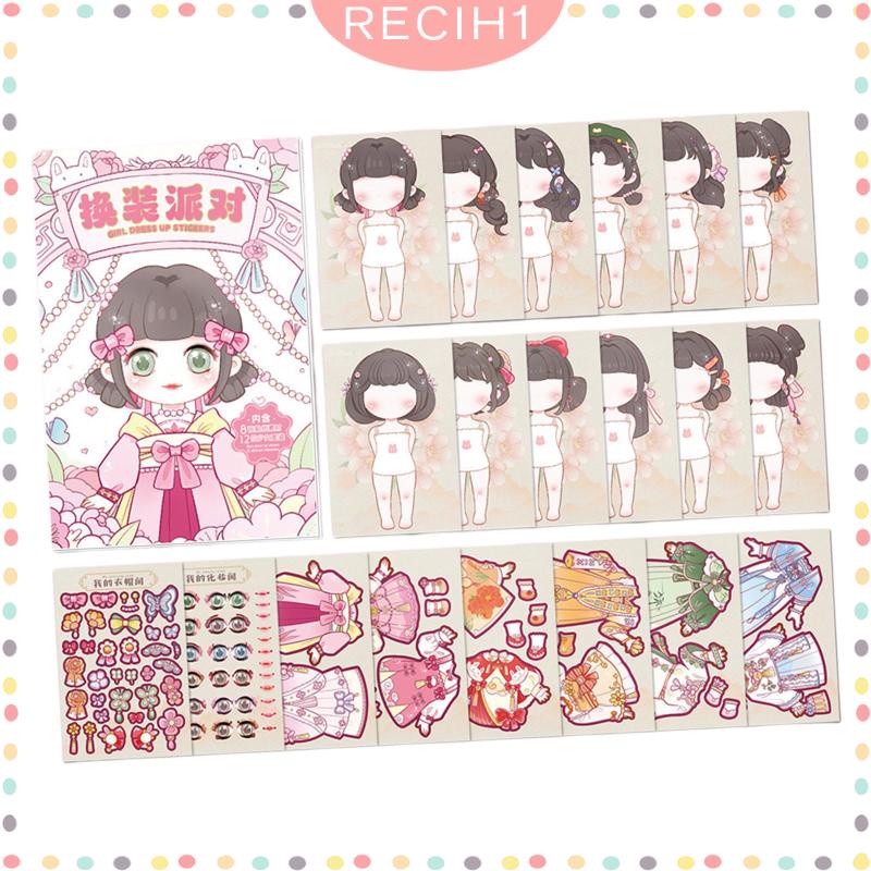 Sticker Dán Trang Trí Sách Hình Công Chúa Nhiều Màu Sắc Cho Bé Gái 3 Tuổi