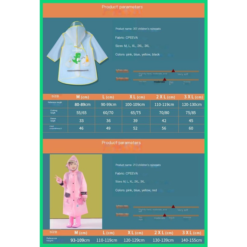 Áo Mưa Chống Thấm Nước In Họa Tiết Hoạt Hình Dễ Thương Tiện Dụng Cho Bé Mẫu Giáo