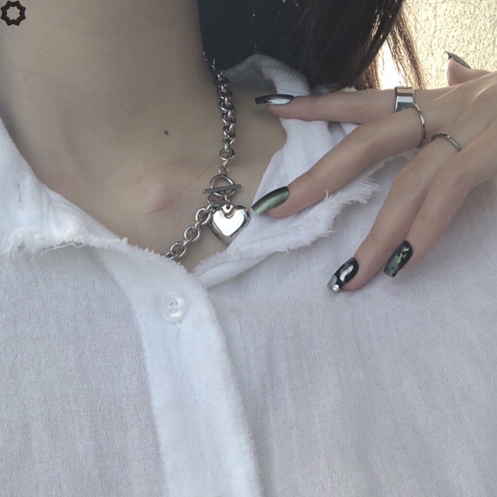 Dây Chuyền Mặt Trái Tim Phong Cách Hip Hop Thời Trang