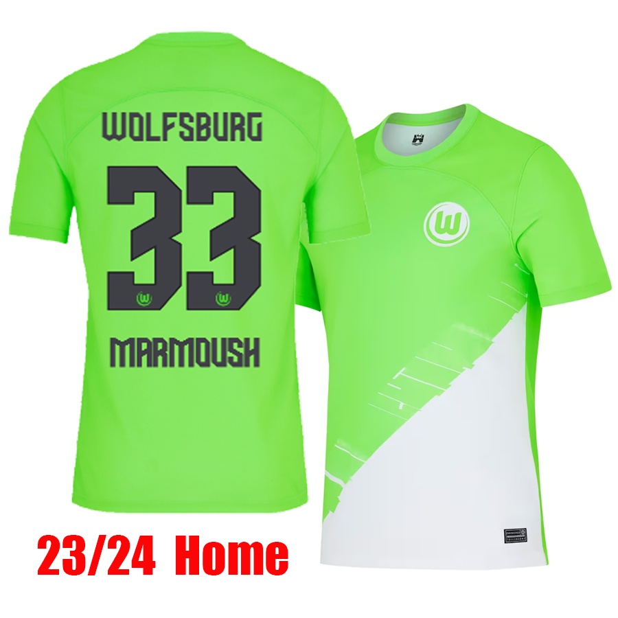 Bộ Quần Áo Bóng Đá Sân Nhà WALDSCHMIDT L.NMECHA KAMINSKI 2023 / 2024 23 / 24 VfL Wolfsburg