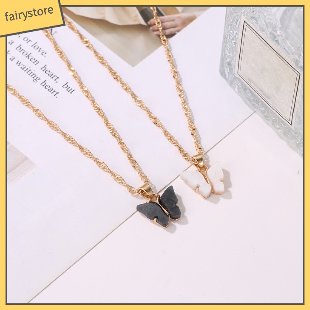 Vòng cổ Mặt Hình Bướm Bằng Acrylic Màu Sắc Ngọt Ngào Cho Nữ