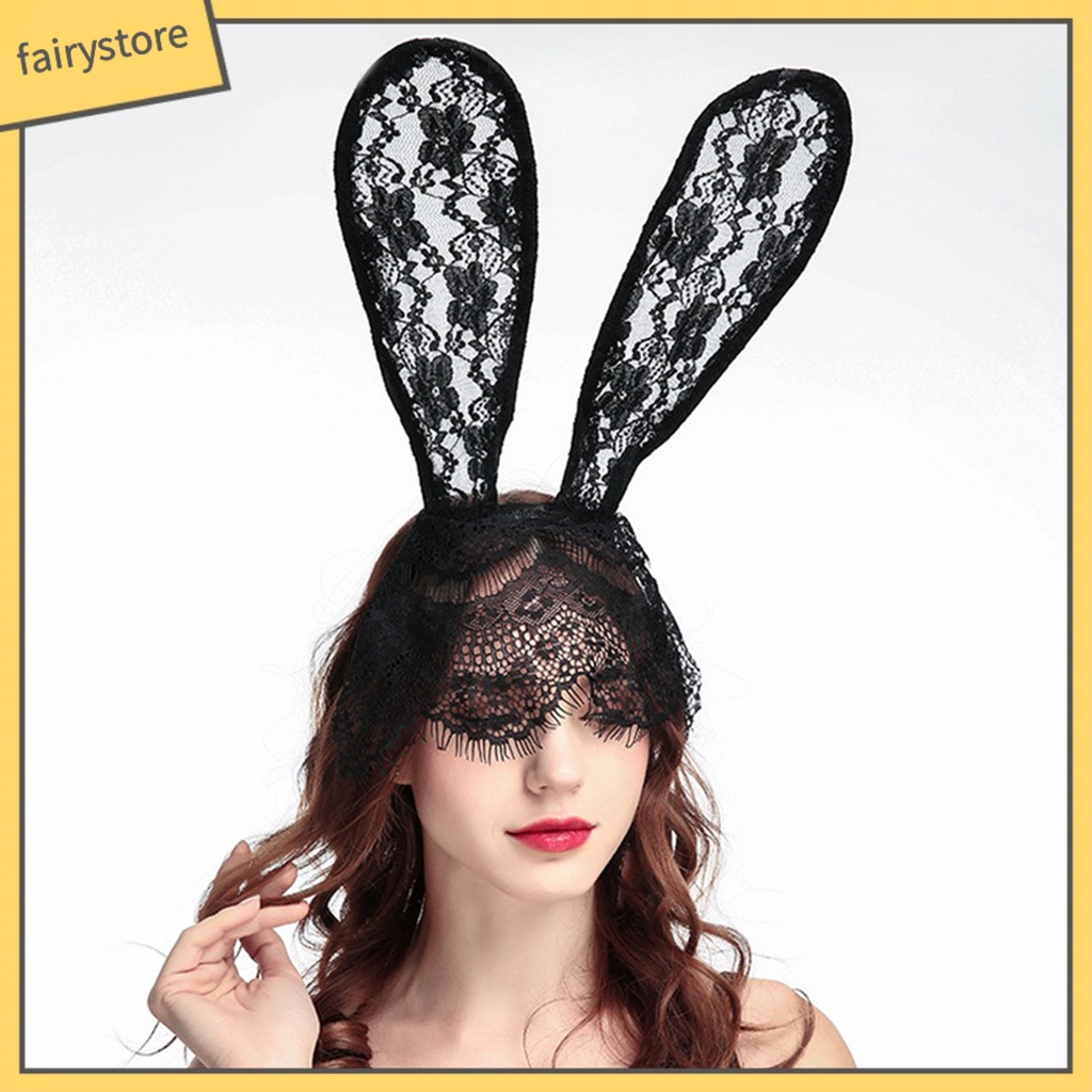 [FRO] Băng Đô Tai Thỏ Bằng Ren Bắt Mắt Thủ Công Tinh Tế Phụ Kiện Tiệc Hóa Trang Tiệc Tùng Lễ Hội