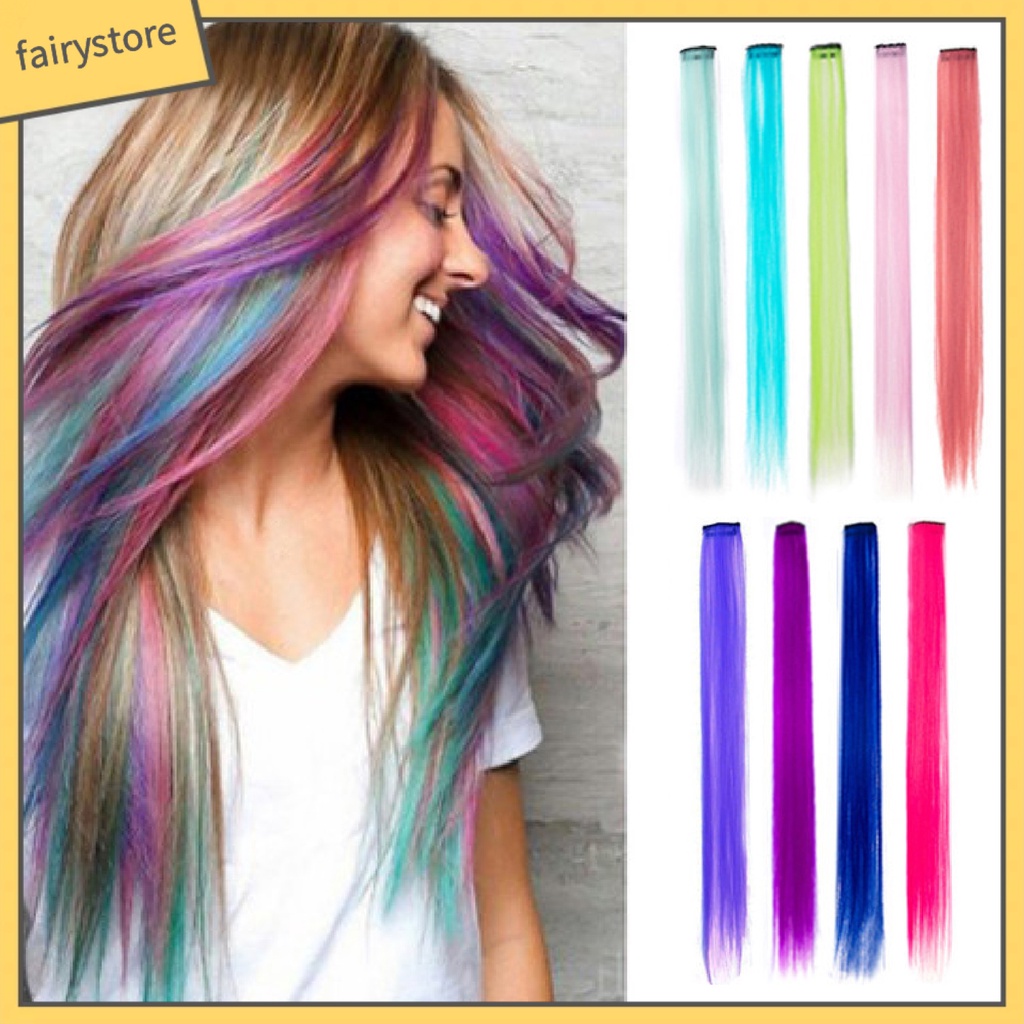 Set 2 / 3 Kẹp Tóc Giả Thẳng / Tóc Vô Hình Nhiều Màu Chịu Nhiệt Độ Cao