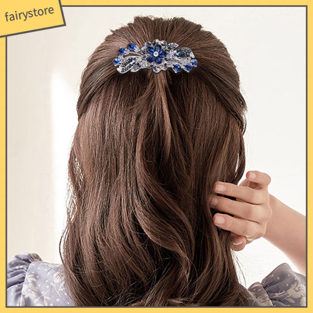 Kẹp Tóc Pha Lê Giả Chống Trượt Chống Biến Dạng Tiện Dụng