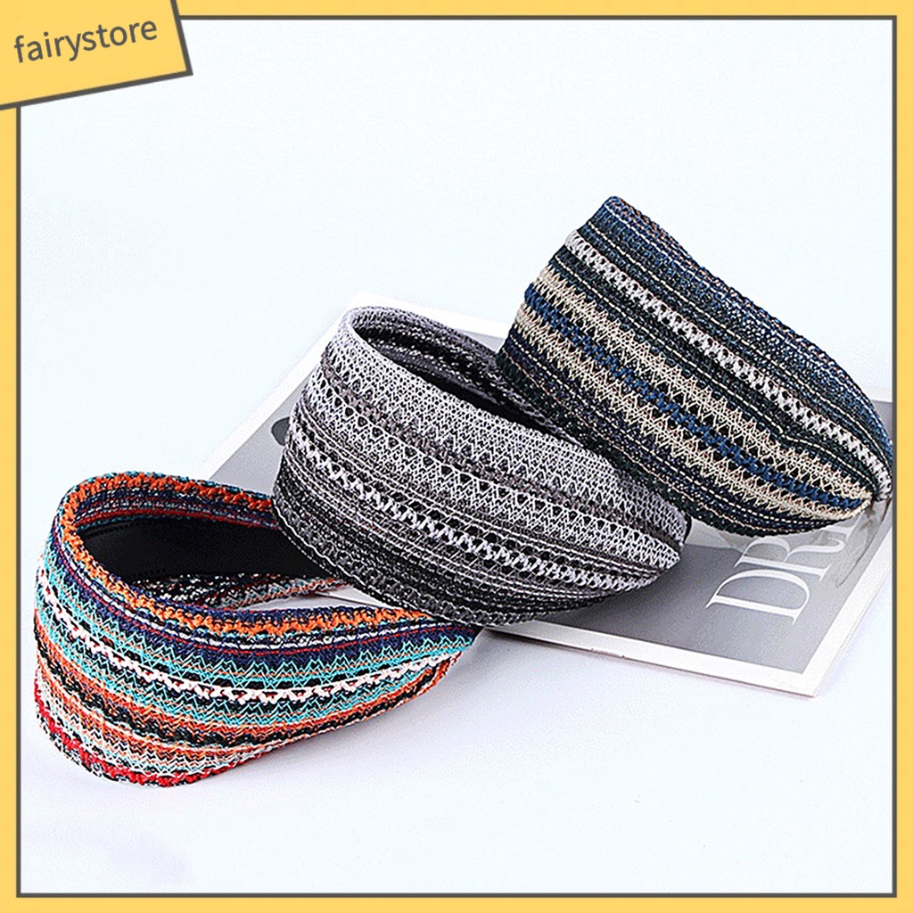 Băng Đô Cài Tóc Phối Lưới Thoáng Khí Chống Trượt Màu Sắc Retro Cho Nữ