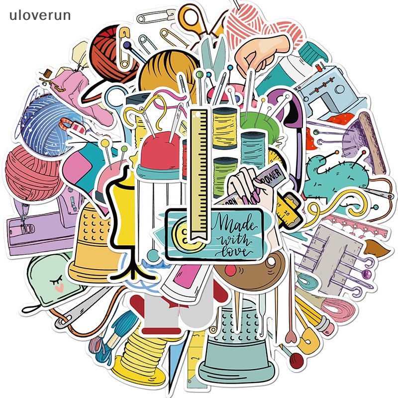 Set 50 Miếng Dán Hình Thước May Vá Trang Trí Điện Thoại Sáng Tạo