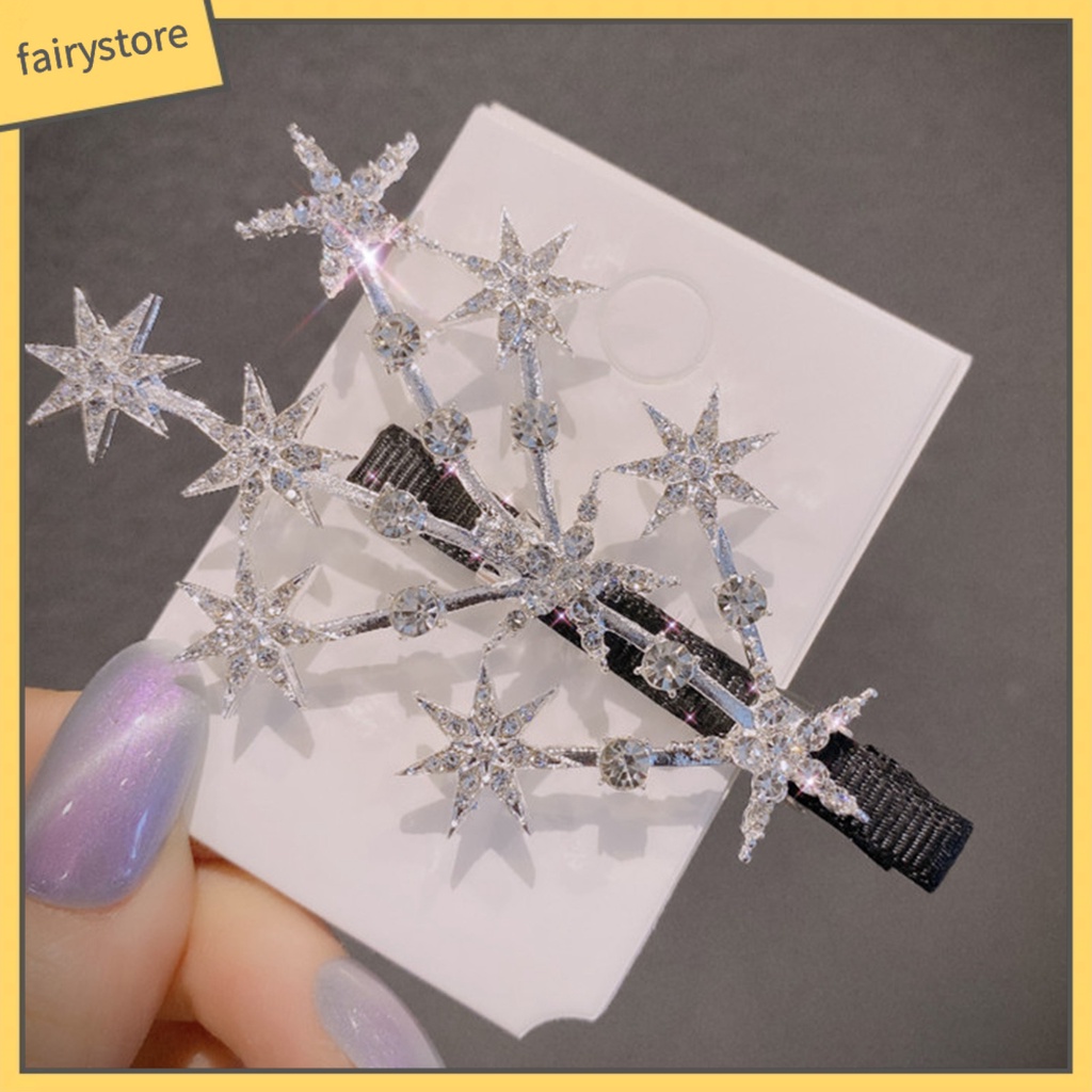 Kẹp Tóc Hình Ngôi Sao Đính Đá Lấp Lánh Thời Trang Cho Nữ