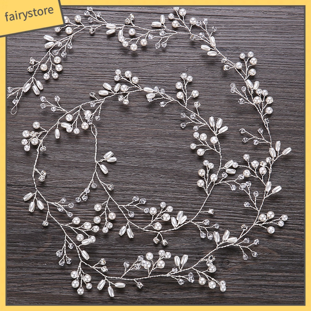 Tóc Giả Đính Ngọc Trai Lấp Lánh Đa Năng Thanh Lịch Cho Cô Dâu