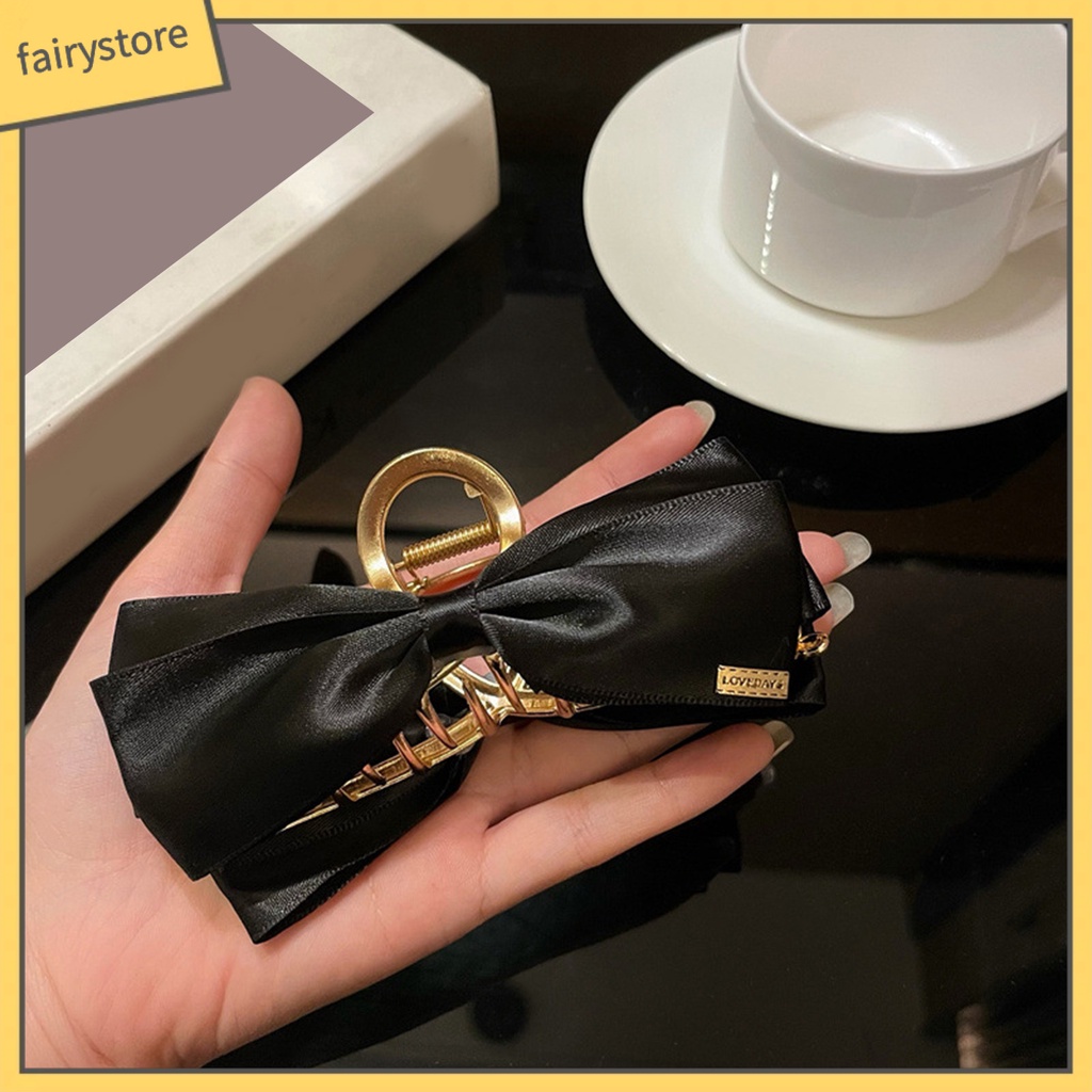 Kẹp Tóc Nơ Bằng Hợp Kim Mạ Vàng Chống Trượt Chống Mòn Kích Thước Lớn Thời Trang Mùa Hè Cho Nữ